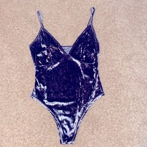 Velvet, silver bodysuit, new without tags